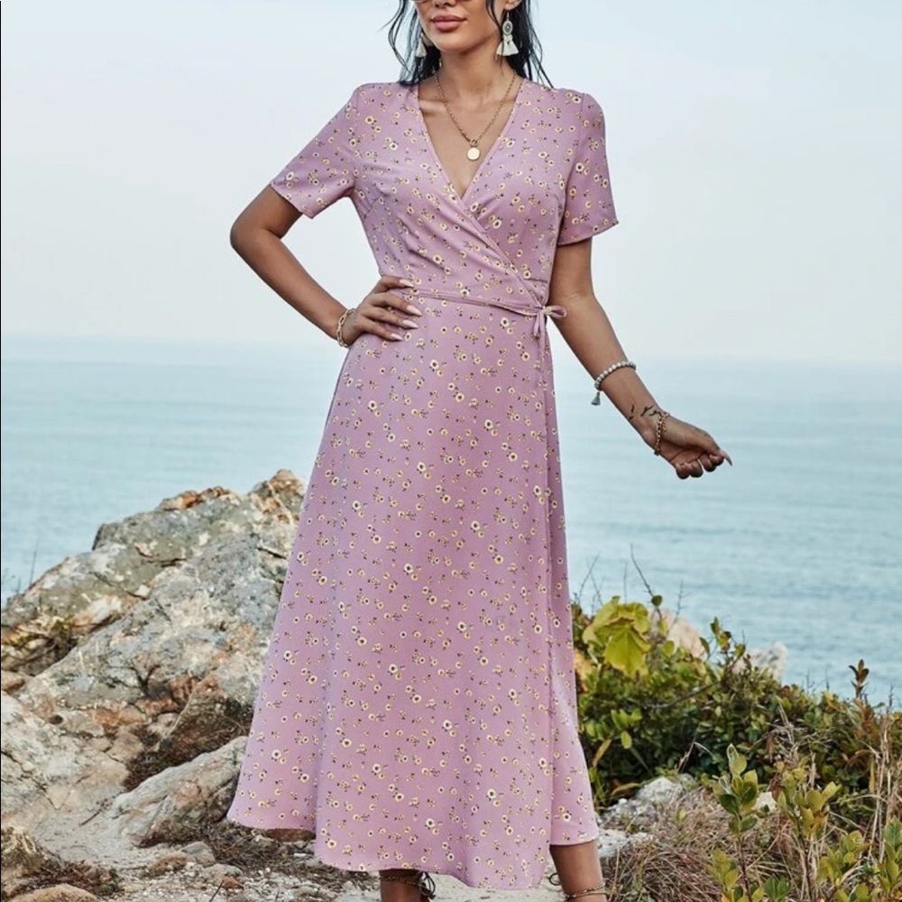 Boho floral print wrap maxi dress - Picture 9 of 9